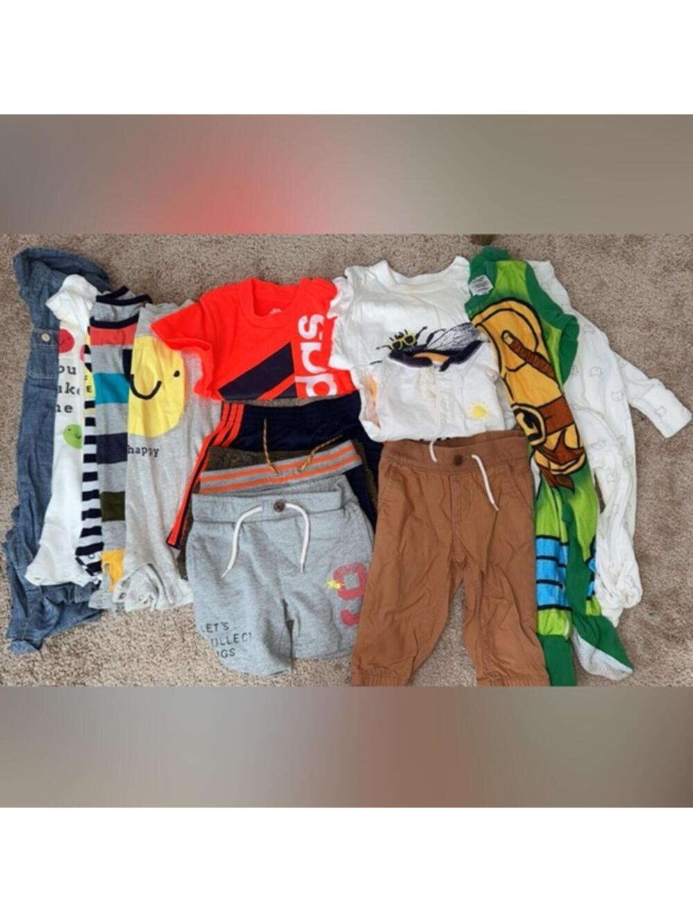 GAP and ADIDAS BOYS 6-12 MONTHS 14 PIECE BUNDLE